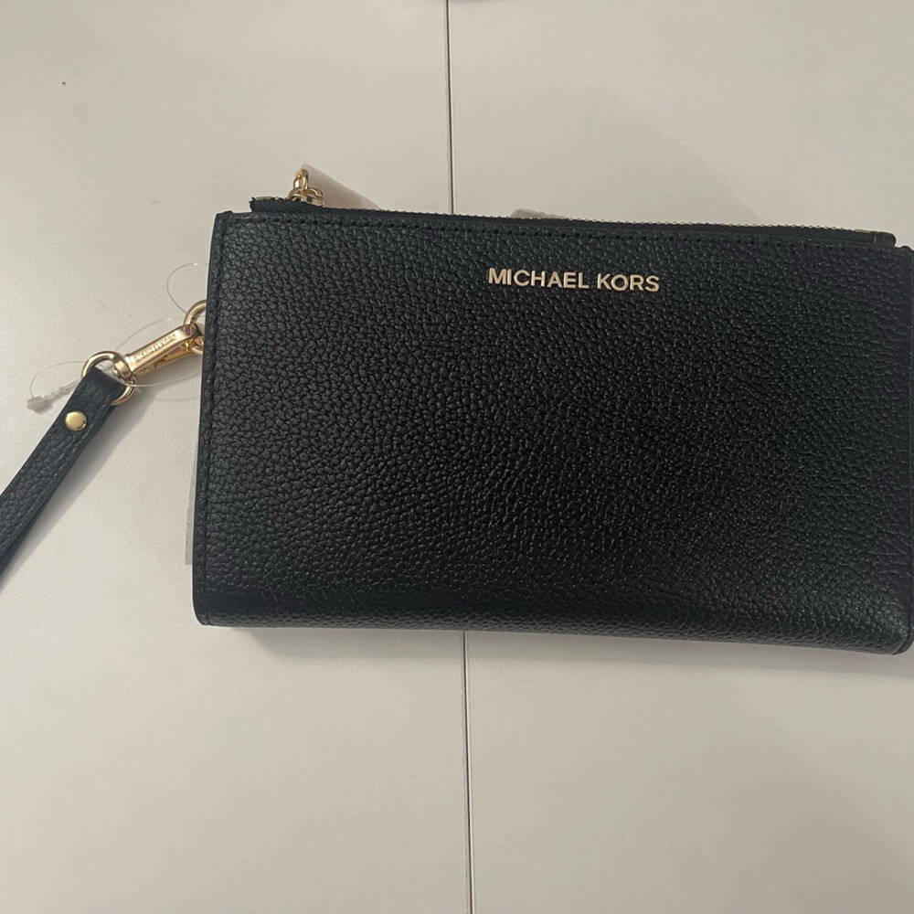 Michael kors double zip leather smartphone wallet wristlet